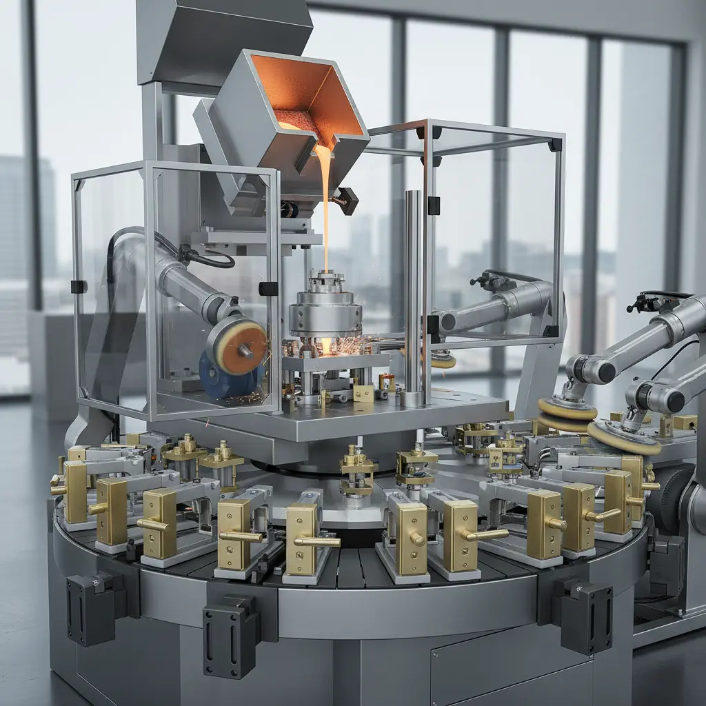 Gravity Pour Casting Machine For Door Lock Furniture Hardware Grinding Polishing Solutions
