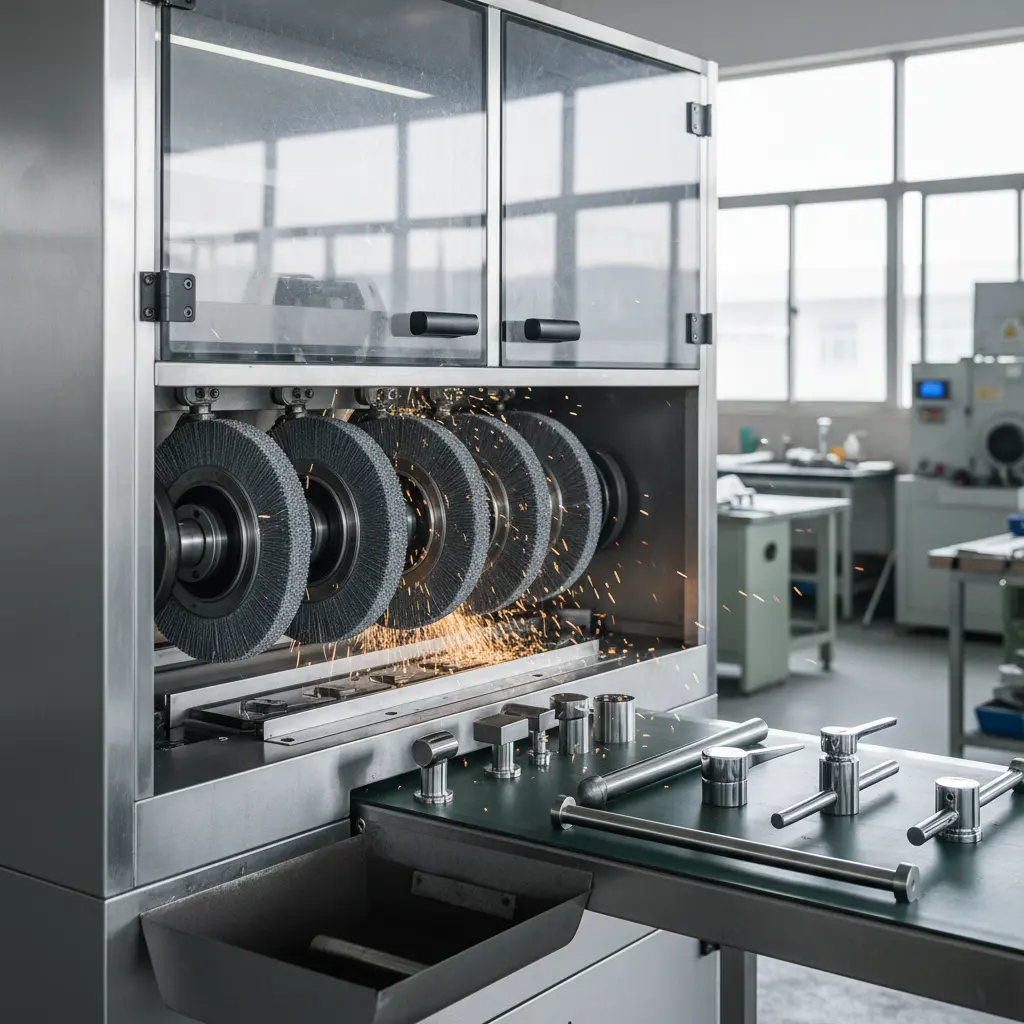 Brush Deburring Machines For Bathroom Hardware Grinding Polishing Solutions