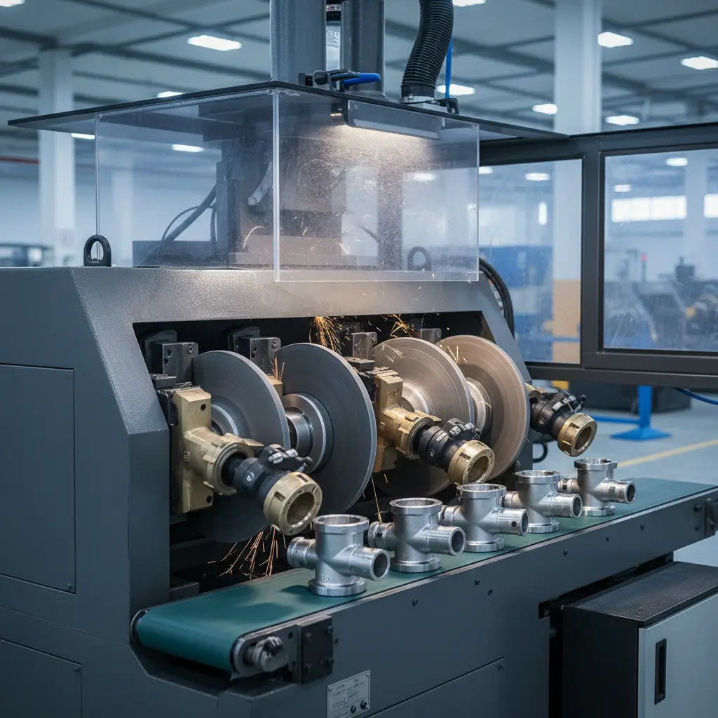Automotive Parts Grinding Machine For Water Meter Valve Casting Finishing Solutions