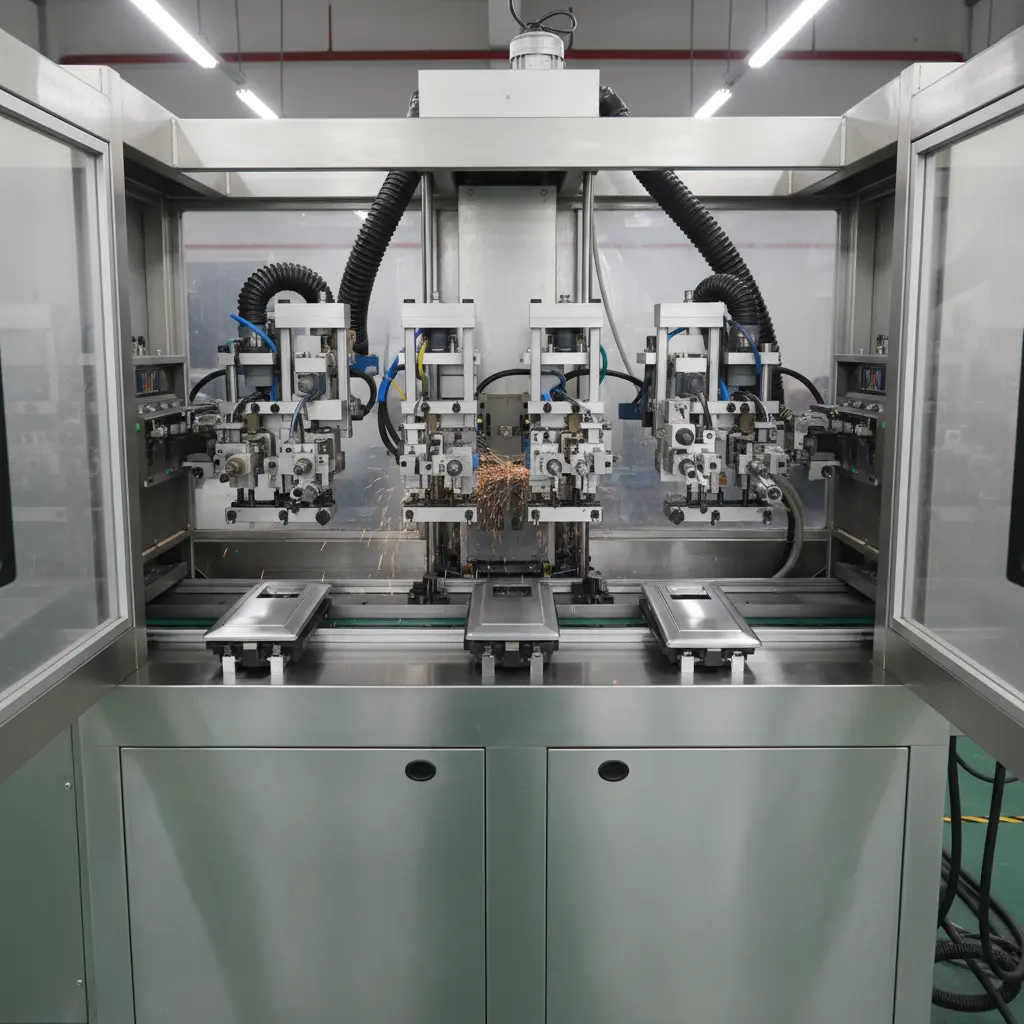 Automotive Parts Grinding Machine For Smart Door Lock Security Panel Grinding Polishing Solutions