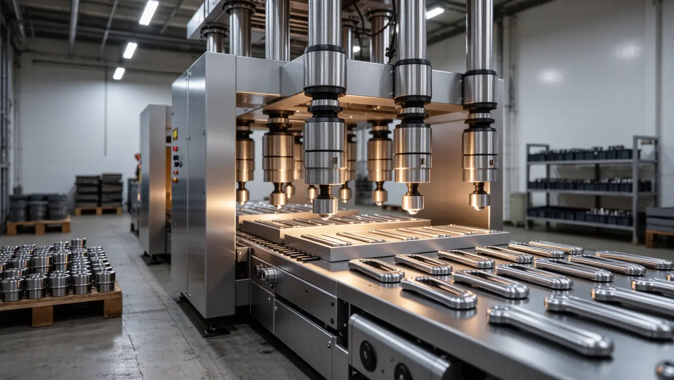 Gravity Fed Casting Machine For Door Lock Furniture Hardware Grinding Polishing Solutions
