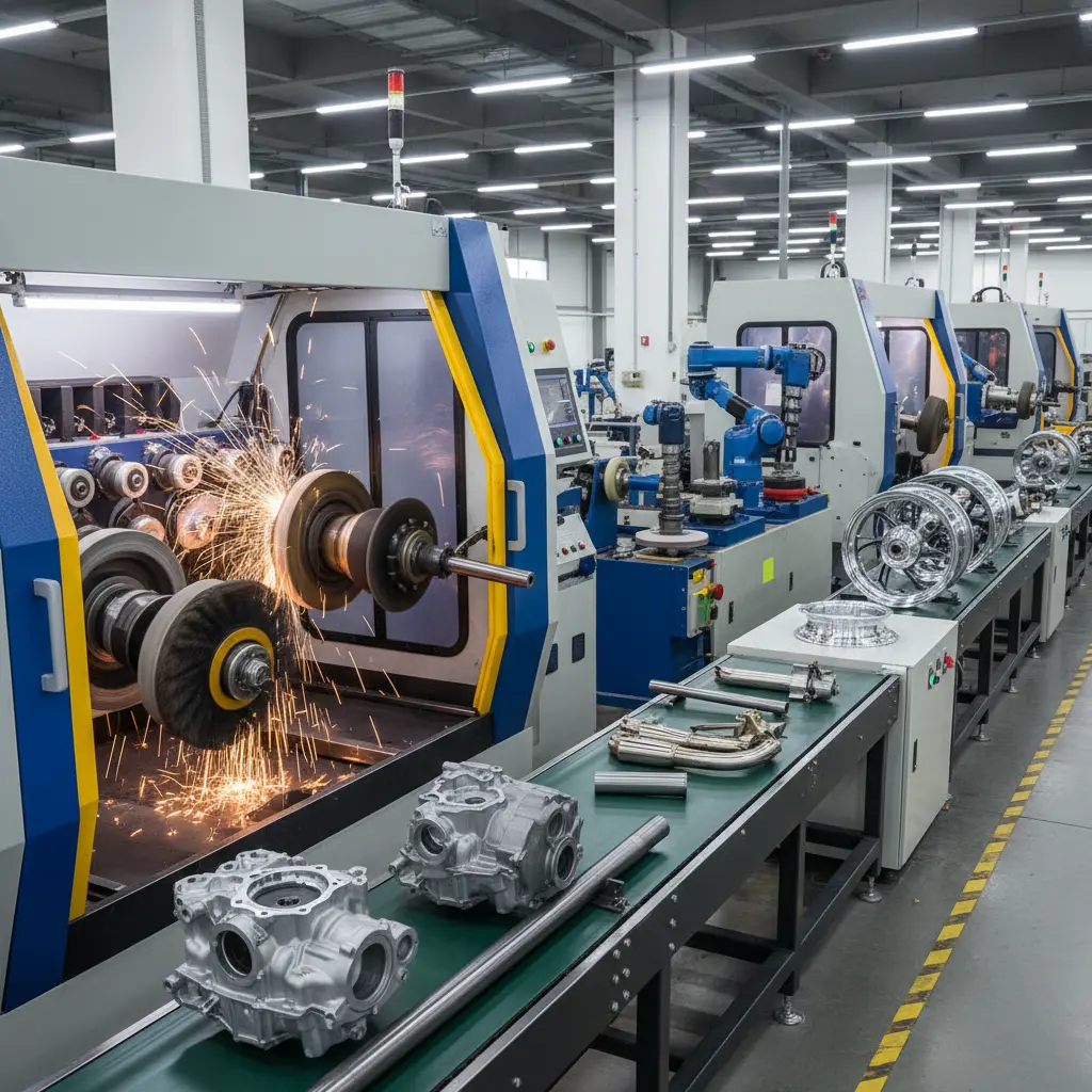 Brush Deburring Machines For Motorcycle Non-Motor Vehicle Parts Grinding Polishing Solutions