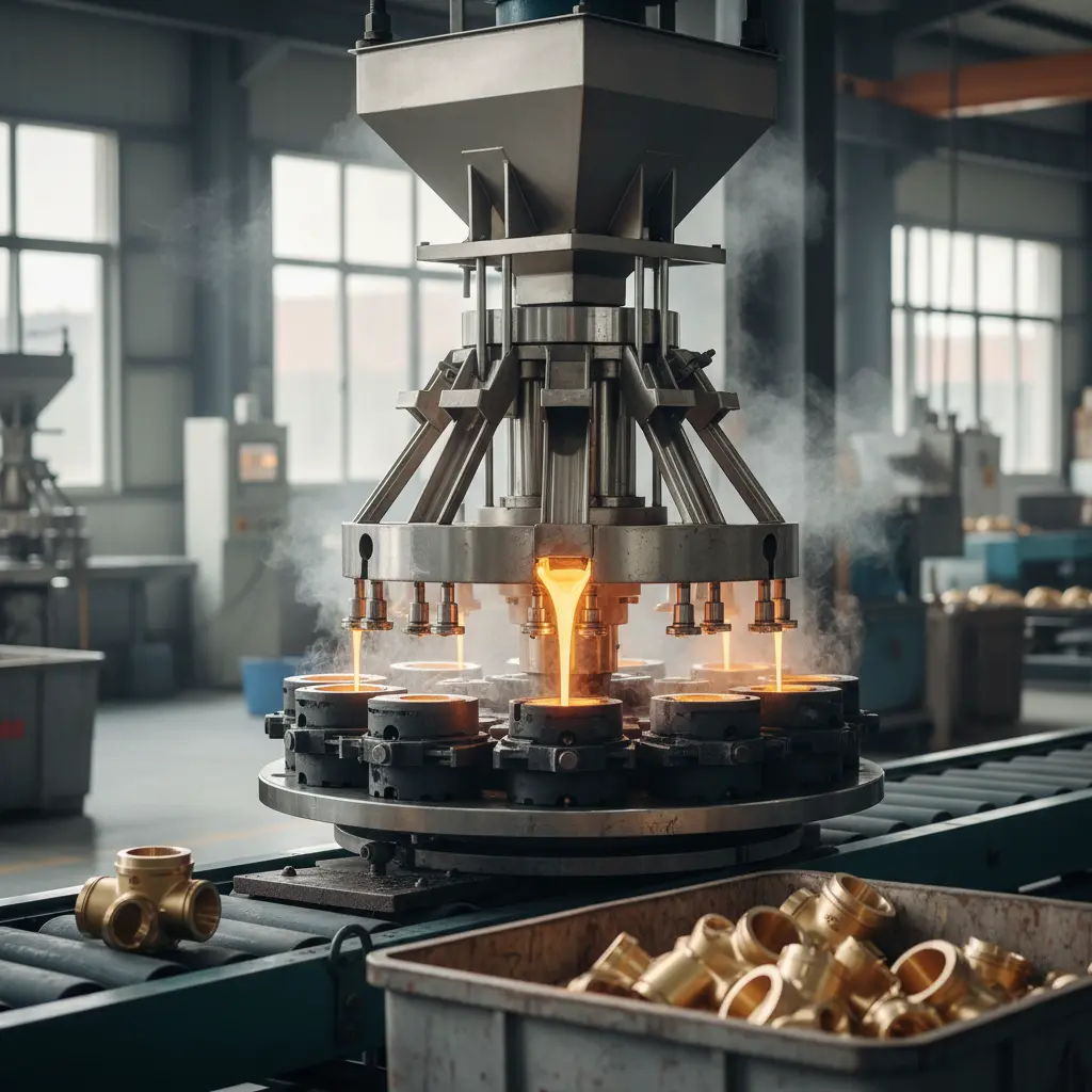 Gravity Fed Casting Machine For Water Meter Valve Casting Finishing Solutions