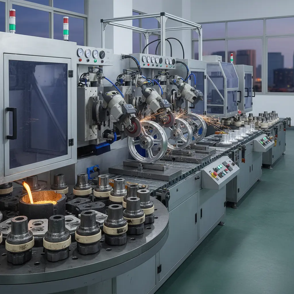 Water Tap Casting Machine For Motorcycle Non-Motor Vehicle Parts Grinding Polishing Solutions