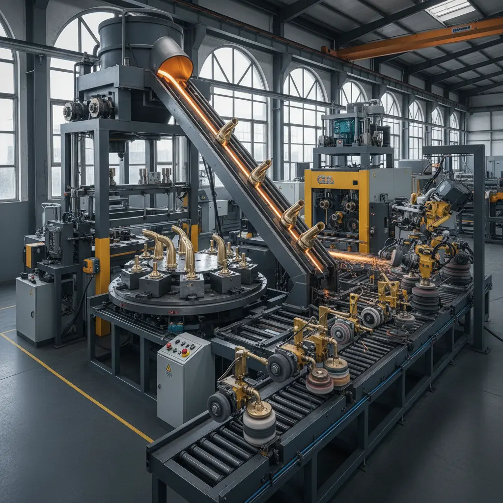 Gravity Fed Casting Machine For Faucet Casting Grinding Polishing Solution